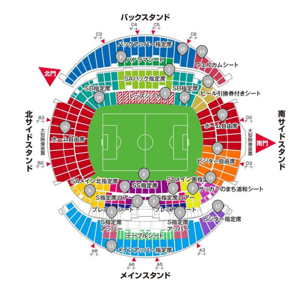 5/16 16:00 浦和紅鑽 對 FC東京 @埼玉スタジアム2002